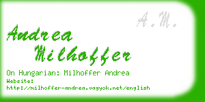 andrea milhoffer business card